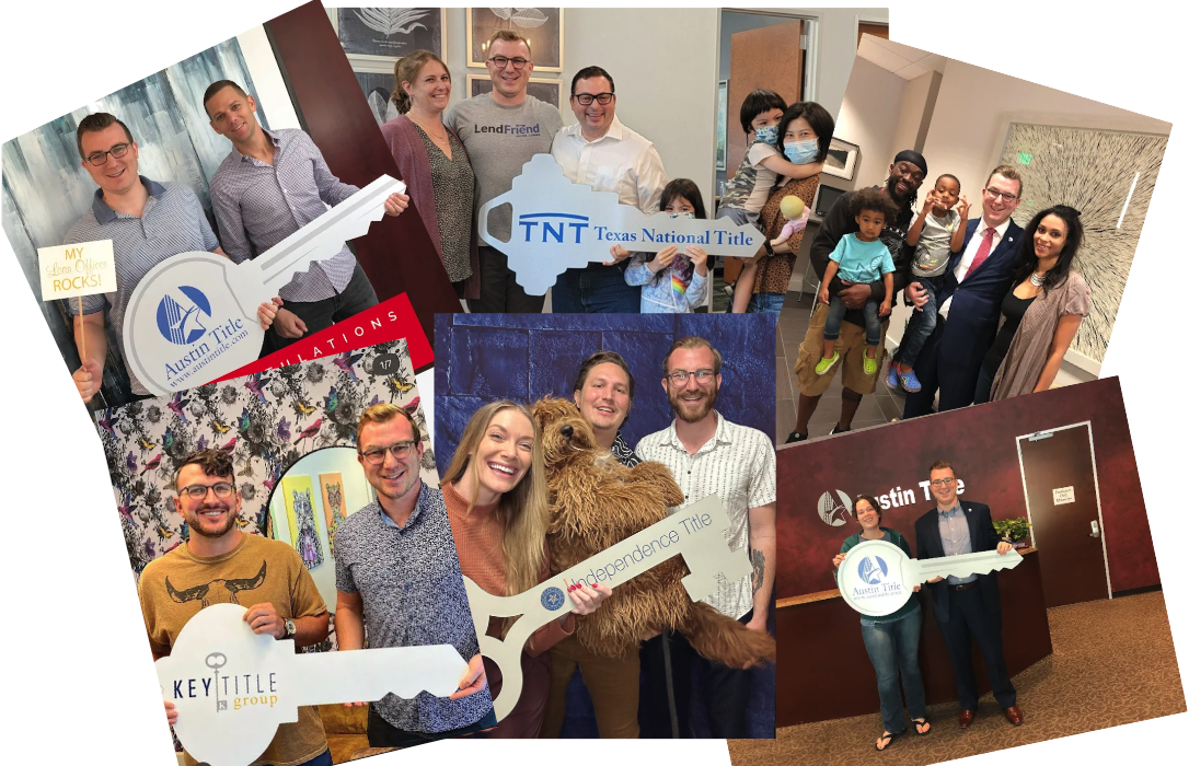 Happy clients celebrating closings with Austin-area title companies