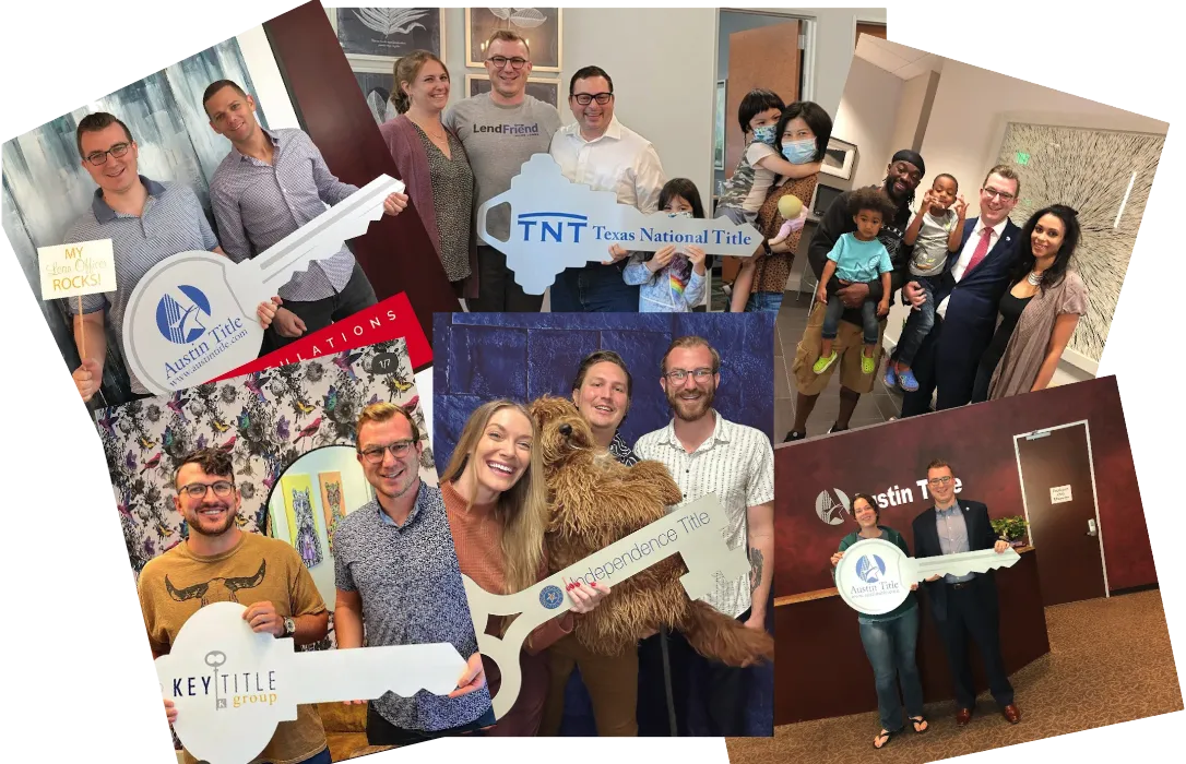 Happy clients celebrating closings with Austin-area title companies
