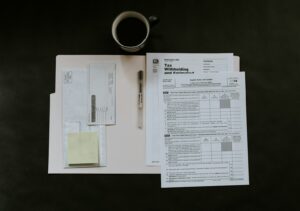Homebuyer reviewing closing disclosure documents before Texas closing