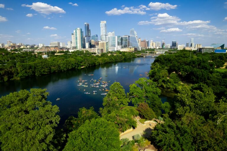 aerial view of Austin Texas neighborhoods for property tax guide