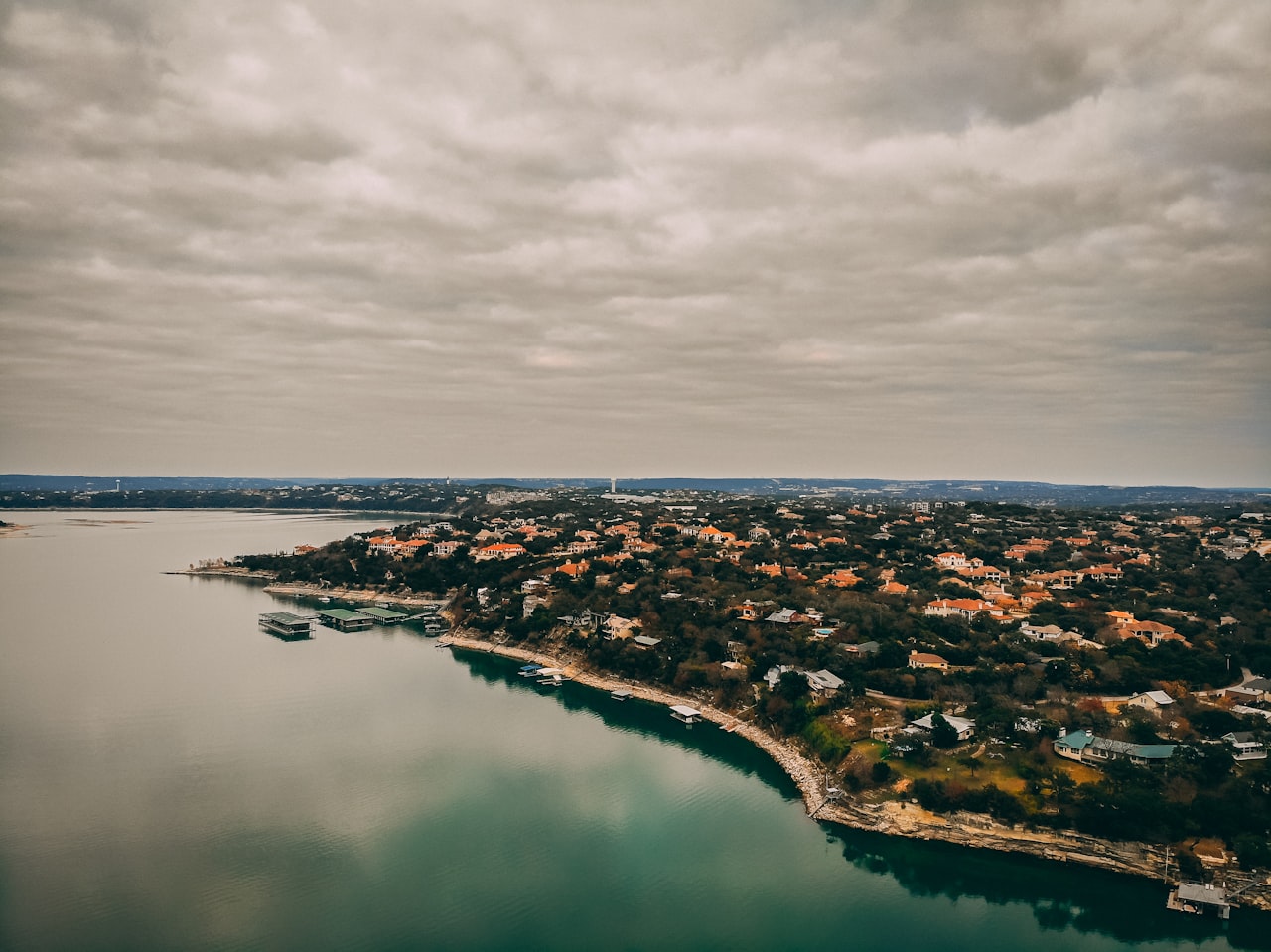 Lake Travis aerial view Austin Texas jumbo loan neighborhoods